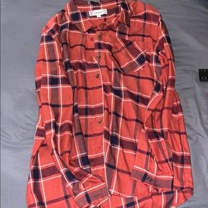 Orange and Blue Plaid Top